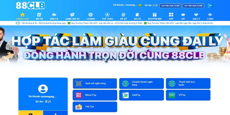 Có rất nhiều phương thức nạp tiền 88CLB